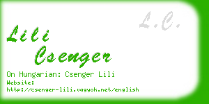 lili csenger business card